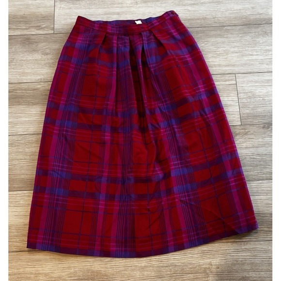 Pendleton Dresses & Skirts - Pendleton Plaid Pleated Midi Skirt Virgin Wool Vintage USA Made Size 12 Tall